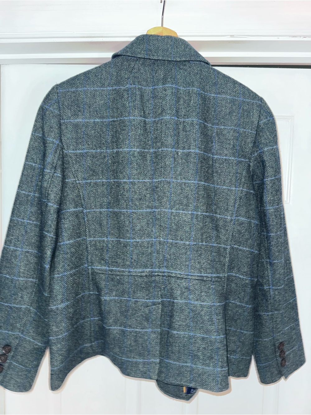 Bundle of 2 Talbots Blazers Classic Herringbone Shetland Wool Brown Green 14 - Picture 10 of 11
